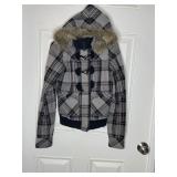 Dear AB Gray Black Plaid Bomber Style Jacket