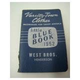 Varsity Town Clothes Little Blue Book 1952