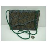 Gabriella Green Beaded Purse Made in Korea