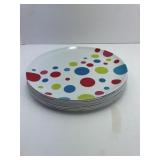 9 Polka Dot Plastic Dinner Plates 11'