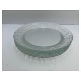 6 Arocroc France Swirl Clear Glass 9' Plates