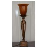 Metal Table Lamp with Glass Shade