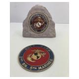United States Marine Corps Plaque and Faux Stone