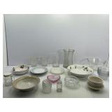 Miscellaneous Lot of Glassware: Bowls Vases