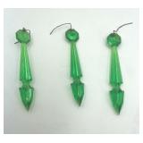 Vintage German Green Chandelier Prisms