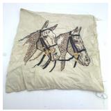Horses Needlepoint Throw Pillow Cover