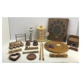 Miscellaneous Lot of Wooden Items: Recipe Box,