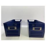 Dark Blue Metal Bins