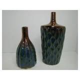 Decorative Blue Green and Copper Bottles