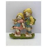 Vintage 1977 Homco Boy and Girl Wall Plaque