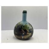 Hand Painted Village on a Bottle