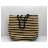 Wheat Straw Beach Bag Yellow And Black