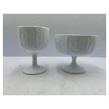 1975 FTD White Milk Glass Compotes