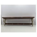 Home Interiors Wood & Brass Shelf 30' 5 Hooks