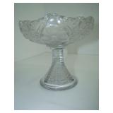 ABP Pressed/Cut Glass Pedestal Compote