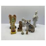 Miscellaneous Lot of Figurines: Angels Rabbit Cat