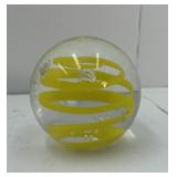 Yellow Swirl Glass Paperweight
