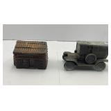 Metal Coin Banks: 1910 Baker Electric Car and a