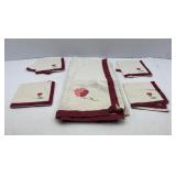 Card Table Appliqued Table Cloth and Matching