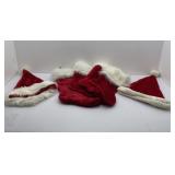 Fuzzy Red Santa Hats & Fuzzy Red Stockings