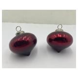 Kugel Ornaments Featuring a Red Crackle Glass