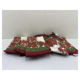 7 Poinsettia Cloth Napkins