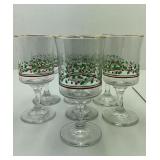 7 Christmas Wine Glasses/ Water Goblet