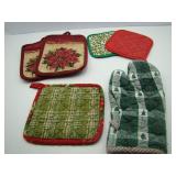 Christmas Potholders and Oven Mitt