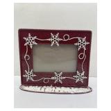 Red and White Snowflake Christmas Picture Frame