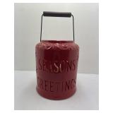 Seasons Greetings Large Ceramic Jar with Handle
