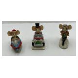 Holiday Mice Figurines Riding Motorcycle Car Boat