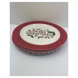 Holiday Plastic Plates: Snowman, Santa Claus,