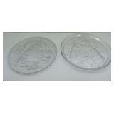 Round Glass Christmas Serving Trays