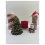 Christmas Wax Candles & a Battery Operated Candle