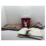 Christmas Trash Can Oven Mitts Dish Towel