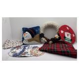 Christmas Wreaths Blanket Pillow Place Mats Cloth