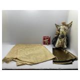 Blue and Gold Angel, Gold Star Tree Topper,