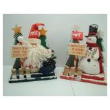 Santa and Snowman Pair