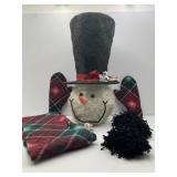 Snowman Christmas Tree Topper Mittens, Scarf &