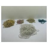 Christmas Tree Beaded Garland White and Gold