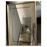 Large Mirror with Green Pin Striping 25x37