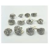 12 Costume Jewelry Rings Sizes 17,18,19 & 20