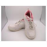 Abrianna Woman's White and Pink Tennis Shoes