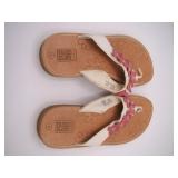 Faded Glory Floral White Flip Flop Thong Sandals