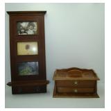 Wooden Jewelry Box and a Three Picture Frame