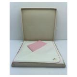 Lady's Pride White with Pink Trim Tablecloth and