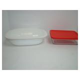 Pyrex 6 Cup 8x6x2 Casserole with Lid & Corning