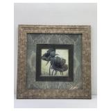 Framed Floral Print 15x15x0.5 inches