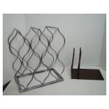 Wine Rack and a Pair of Bookends