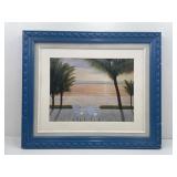 Seaside Print in a Blue Frame 25x21x1.5
